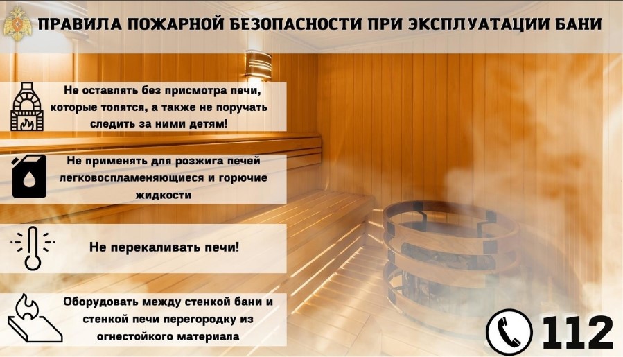Пожарная безопасность при эксплуатации бани.